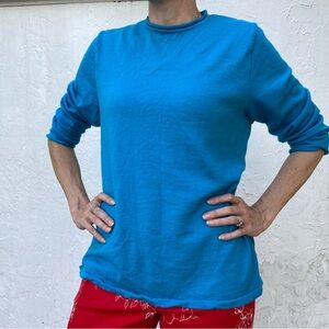 Givenchy Vintage Blue Wool Crew Neck Sweater!